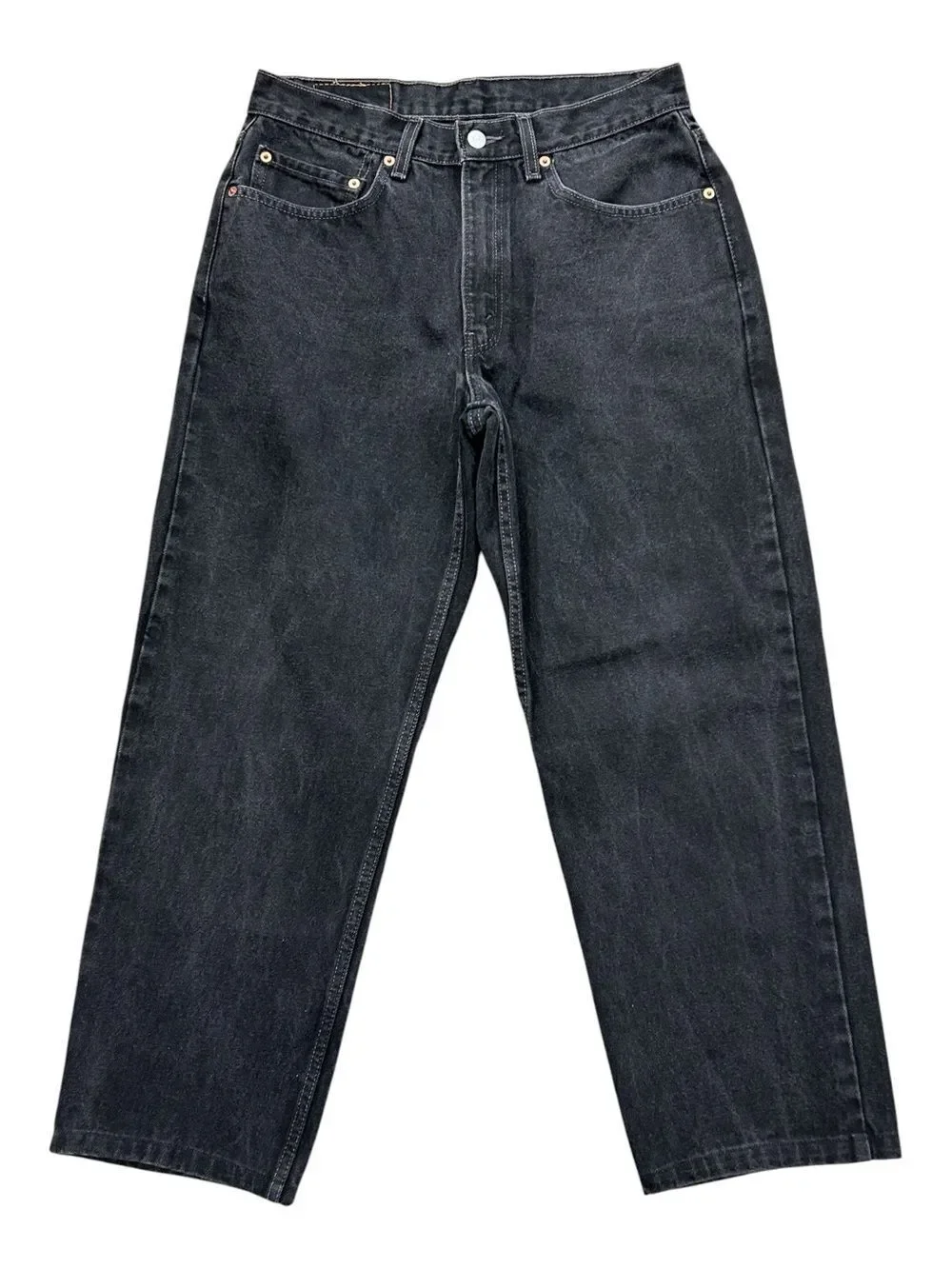 Levi's 550 Relaxed Straight Jeans in Black Denim 33 x 28